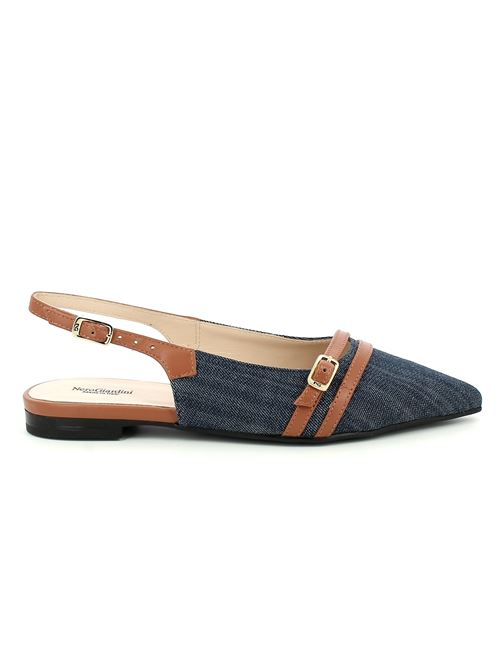 ballerina da donna in tessuto denim blu NERO GIARDINI | E512362D214